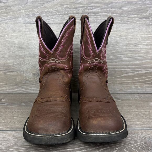 Justin Gypsy Gemma Brown Leather Women’s Sz 9B Western Round Toe Cowgirl Boots - Picture 2 of 13
